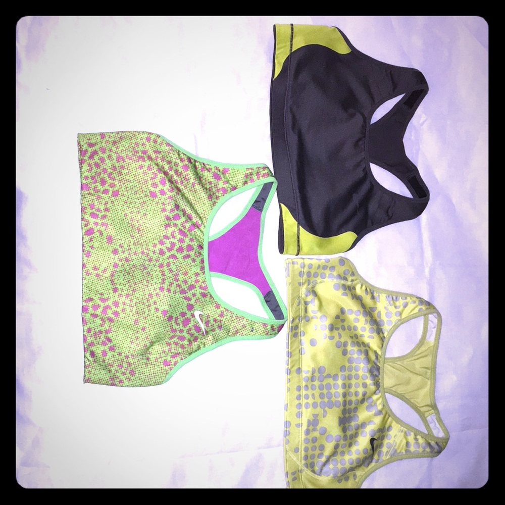 3 Nike sports racer back sports bras